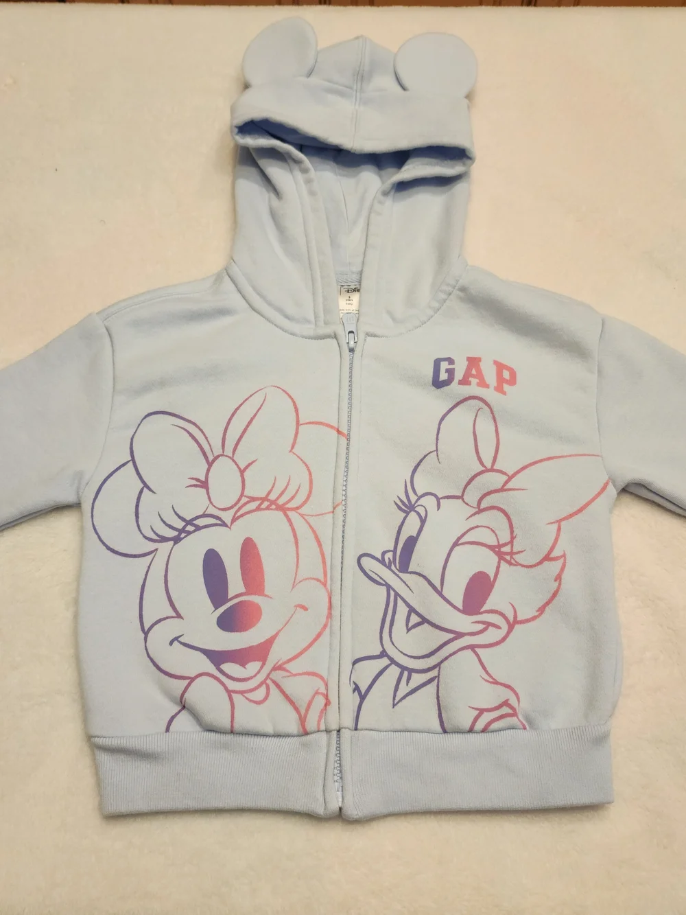 Disney GAP Girls 3T Hooded Zip Up Fleece Lined Swearshirt [V2]